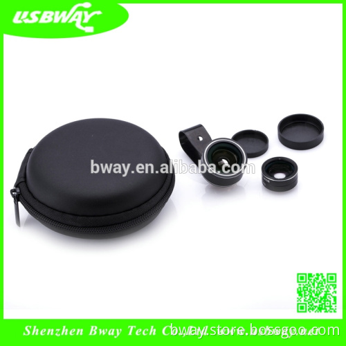 universal clip lens 3 in 1 Lens for mobile phone 180 Degree FishEye + 0.67 x Wide Angle + Marco Lens